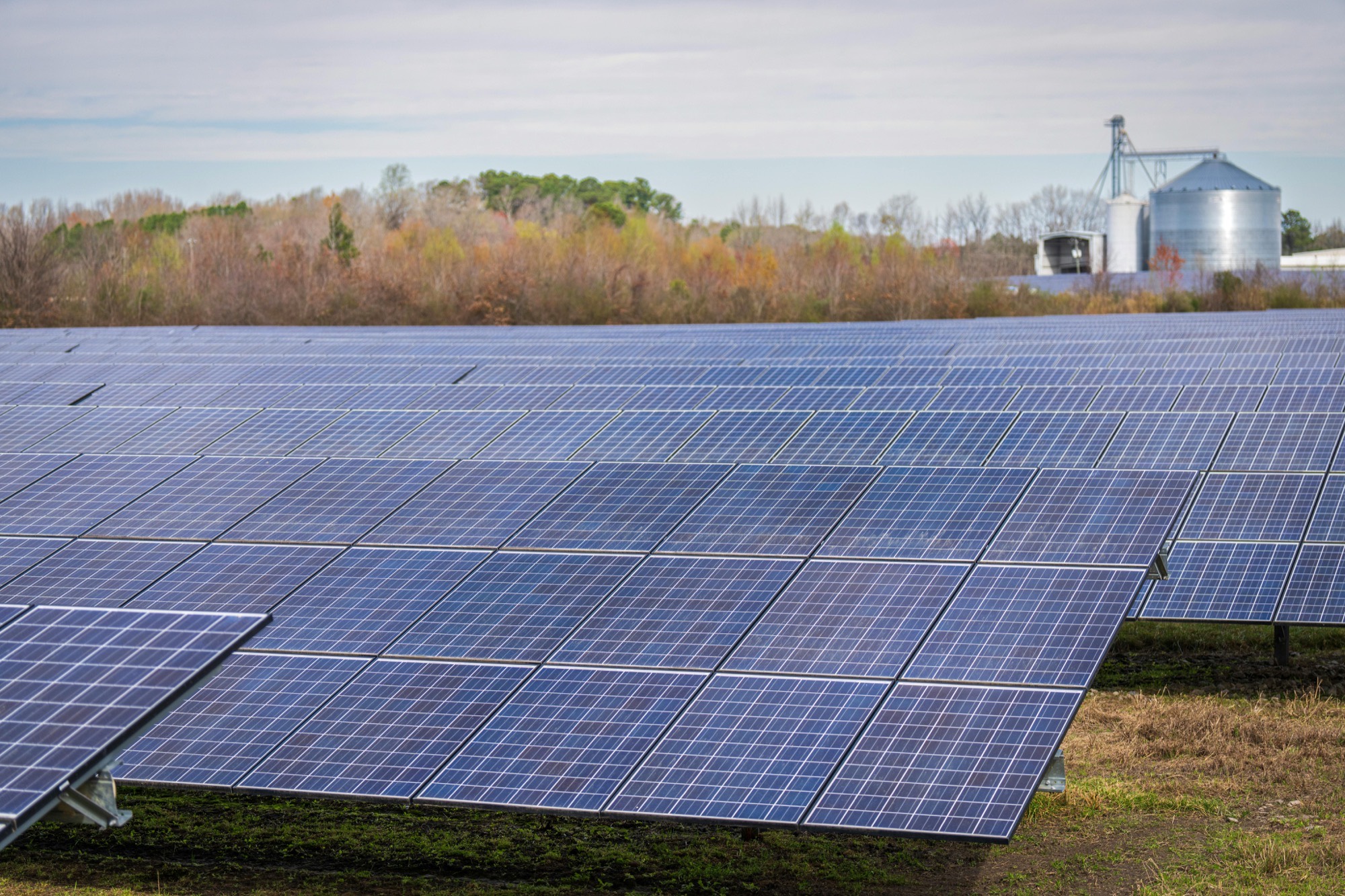 Large-scale solar farm in operation.